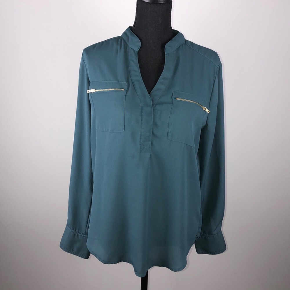 Ophelia Roe-Teal Blouse Size- Small